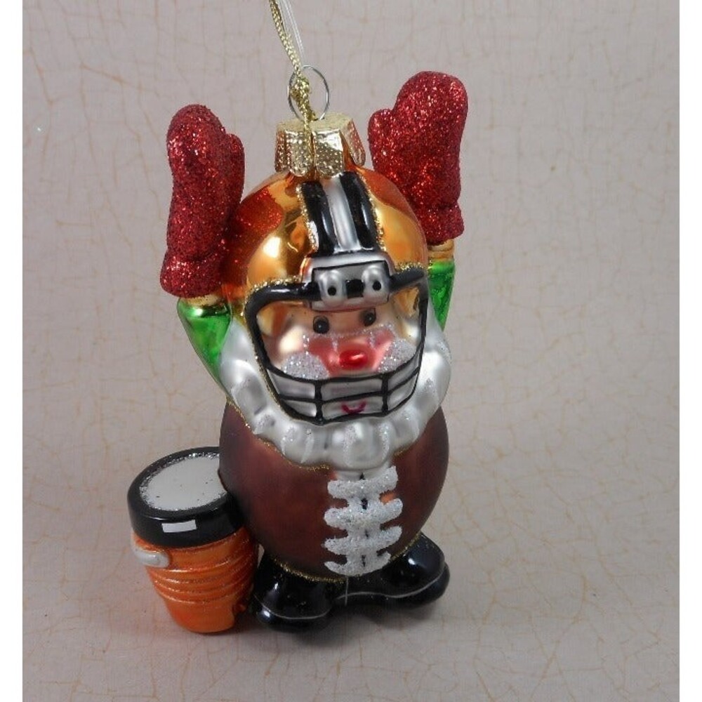 Santa Football Goal Mica Ornament
